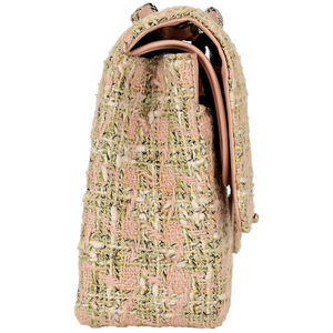 Chanel Shoulder Pink Tweed Coco Matelasse Flap Chain Bag Mark